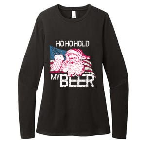 Christmas In July Santa Ho Ho Hold My Beer Funny Gift Womens CVC Long Sleeve Shirt