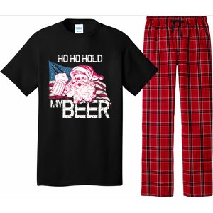 Christmas In July Santa Ho Ho Hold My Beer Funny Gift Pajama Set