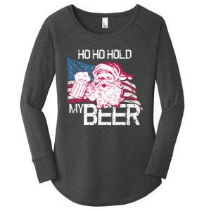 Christmas In July Santa Ho Ho Hold My Beer Funny Gift Women's Perfect Tri Tunic Long Sleeve Shirt