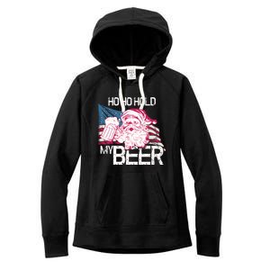 Christmas In July Santa Ho Ho Hold My Beer Funny Gift Women's Fleece Hoodie