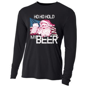 Christmas In July Santa Ho Ho Hold My Beer Funny Gift Cooling Performance Long Sleeve Crew