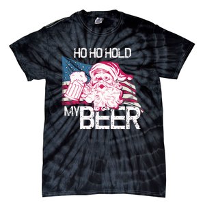 Christmas In July Santa Ho Ho Hold My Beer Funny Gift Tie-Dye T-Shirt