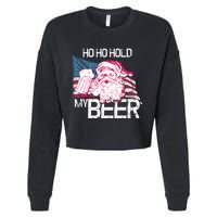 Christmas In July Santa Ho Ho Hold My Beer Funny Gift Cropped Pullover Crew