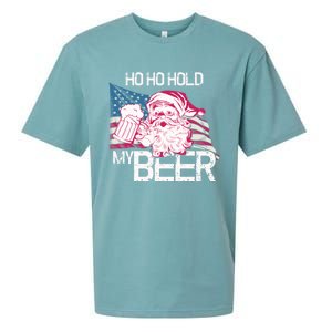 Christmas In July Santa Ho Ho Hold My Beer Funny Gift Sueded Cloud Jersey T-Shirt