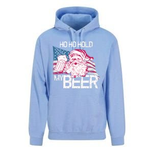 Christmas In July Santa Ho Ho Hold My Beer Funny Gift Unisex Surf Hoodie