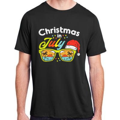 Christmas In July Sunglasses Santa Beach Summer Summer Xmas Adult ChromaSoft Performance T-Shirt