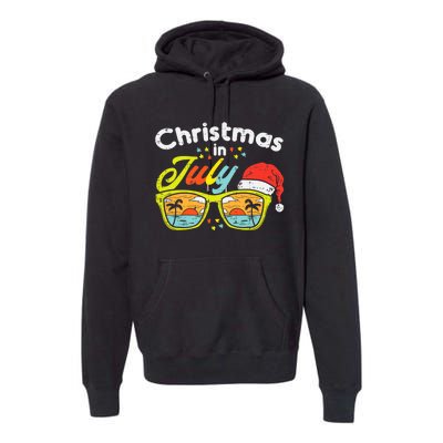 Christmas In July Sunglasses Santa Beach Summer Summer Xmas Premium Hoodie