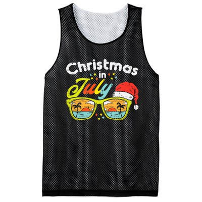 Christmas In July Sunglasses Santa Beach Summer Summer Xmas Mesh Reversible Basketball Jersey Tank