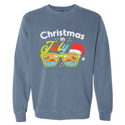 Christmas In July Sunglasses Santa Beach Summer Summer Xmas Garment-Dyed Sweatshirt