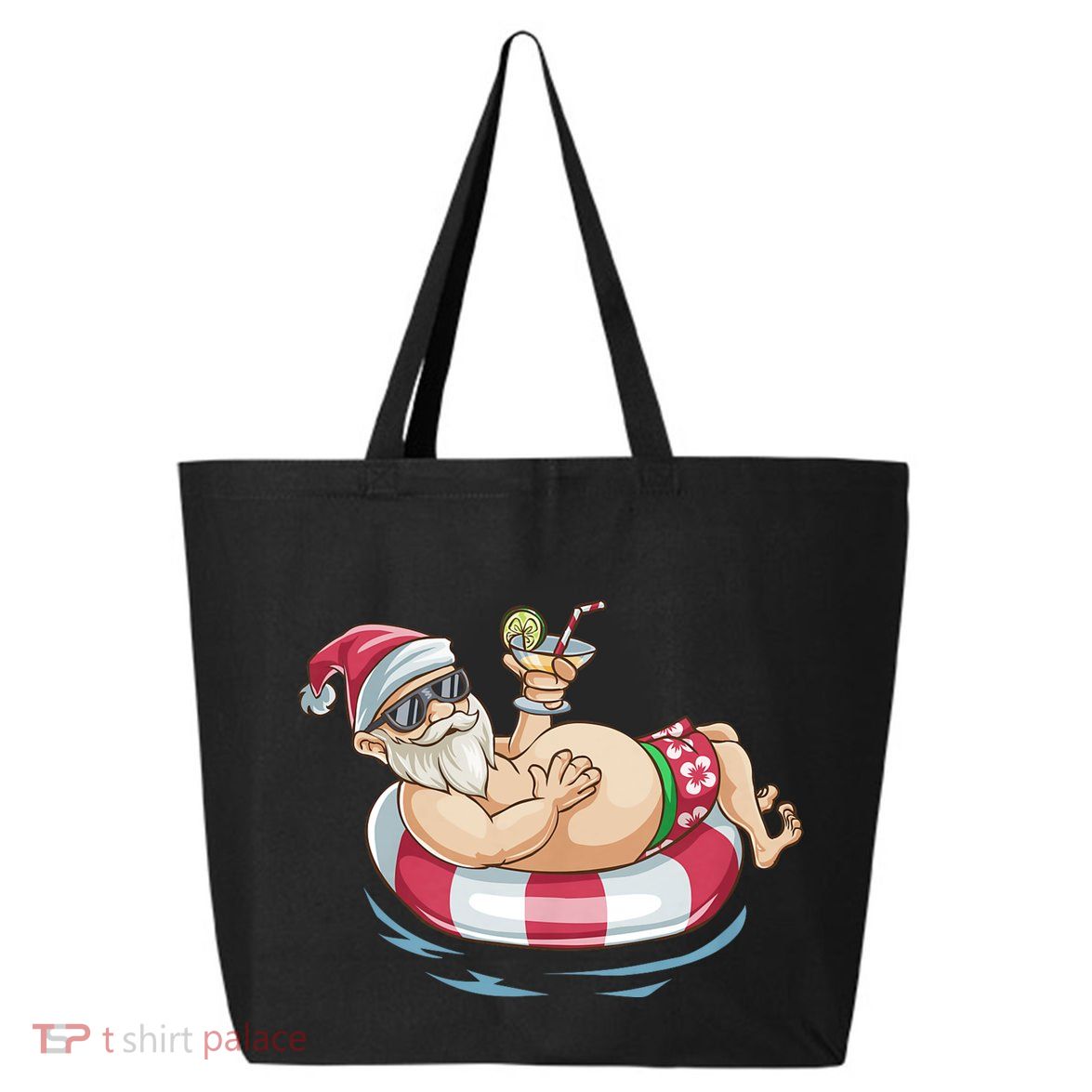 Christmas In July Hawaiian Santa Floatie Summer 25L Jumbo Tote