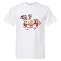 Christmas In July Hawaiian Santa Floatie Summer Garment-Dyed Heavyweight T-Shirt