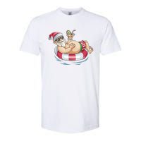 Christmas In July Hawaiian Santa Floatie Summer Softstyle CVC T-Shirt