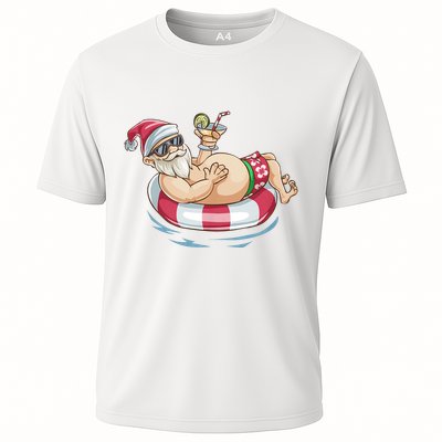 Christmas In July Hawaiian Santa Floatie Summer Performance Shirt