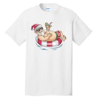 Christmas In July Hawaiian Santa Floatie Summer Tall T-Shirt