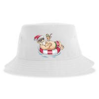 Christmas In July Hawaiian Santa Floatie Summer Sustainable Bucket Hat