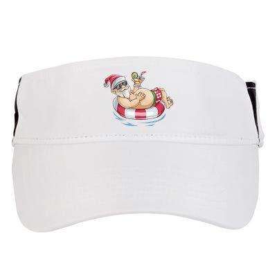 Christmas In July Hawaiian Santa Floatie Summer Adult Drive Performance Visor