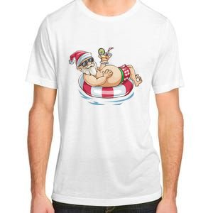 Christmas In July Hawaiian Santa Floatie Summer Adult ChromaSoft Performance T-Shirt