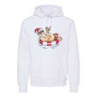 Christmas In July Hawaiian Santa Floatie Summer Premium Hoodie