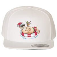 Christmas In July Hawaiian Santa Floatie Summer Wool Snapback Cap
