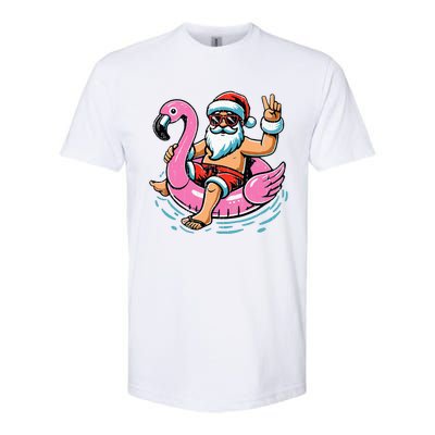 Christmas In July Santa Flamingo Summer Xmas Softstyle® CVC T-Shirt