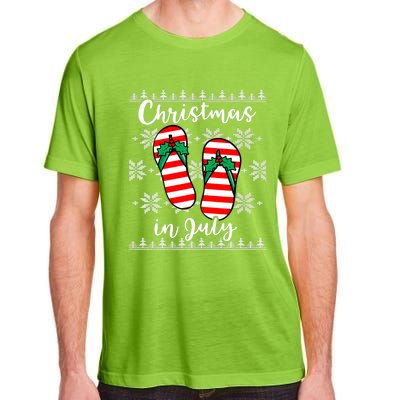 Christmas In July Ugly Christmas Flip Flops Adult ChromaSoft Performance T-Shirt