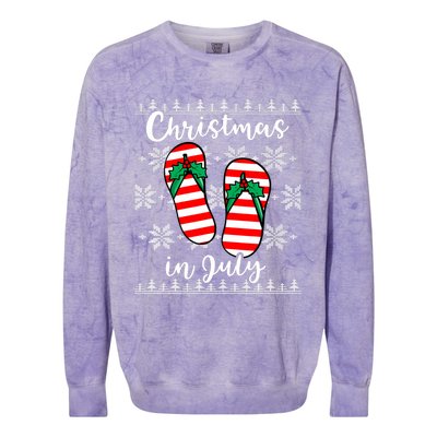 Christmas In July Ugly Christmas Flip Flops Colorblast Crewneck Sweatshirt