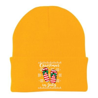 Christmas In July Ugly Christmas Flip Flops Knit Cap Winter Beanie