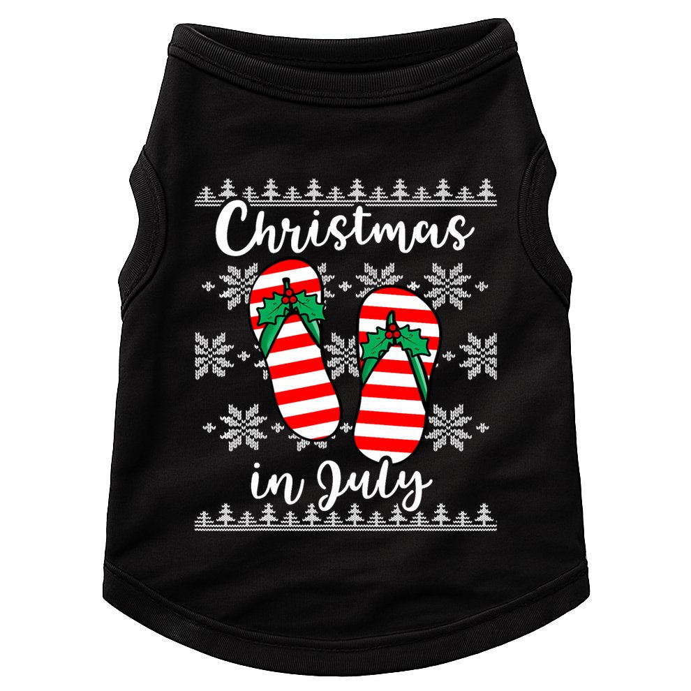Christmas In July Ugly Christmas Flip Flops Doggie Tank