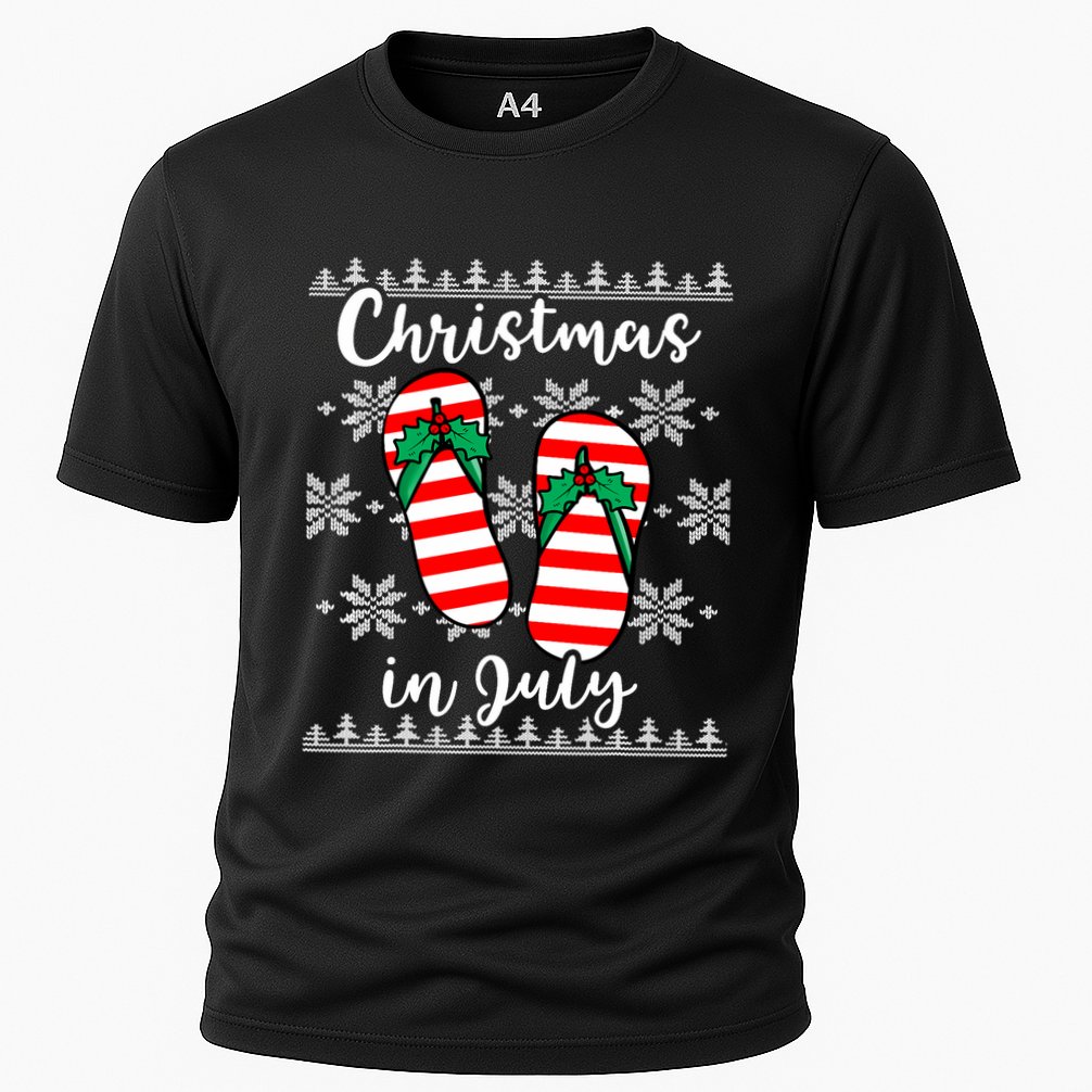 Christmas In July Ugly Christmas Flip Flops Performance Shirt
