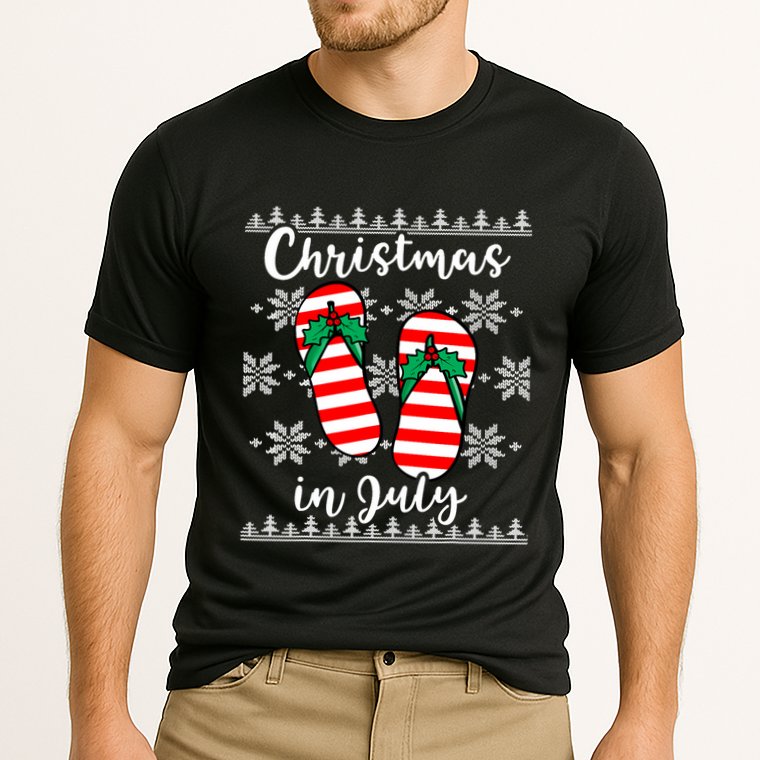 Christmas In July Ugly Christmas Flip Flops Performance Shirt