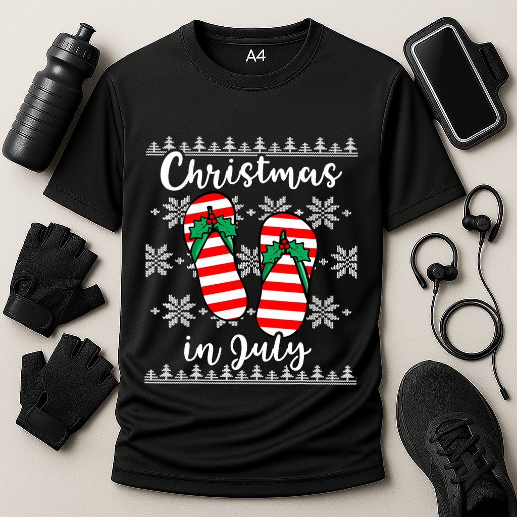 Christmas In July Ugly Christmas Flip Flops Performance Shirt