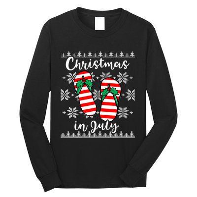 Christmas In July Ugly Christmas Flip Flops Long Sleeve Shirt