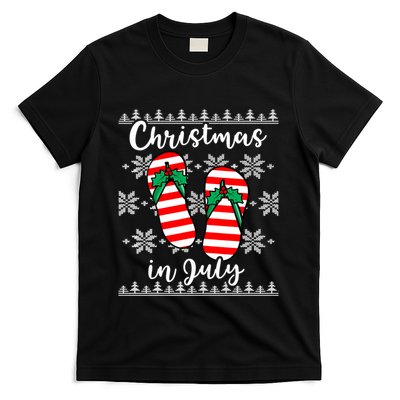 Christmas In July Ugly Christmas Flip Flops T-Shirt