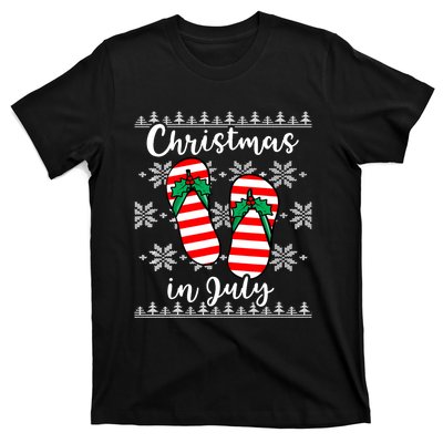 Christmas In July Ugly Christmas Flip Flops T-Shirt