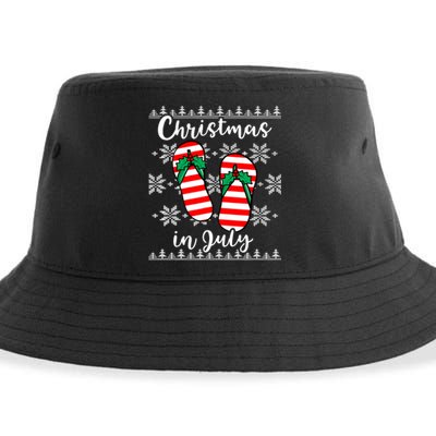 Christmas In July Ugly Christmas Flip Flops Sustainable Bucket Hat