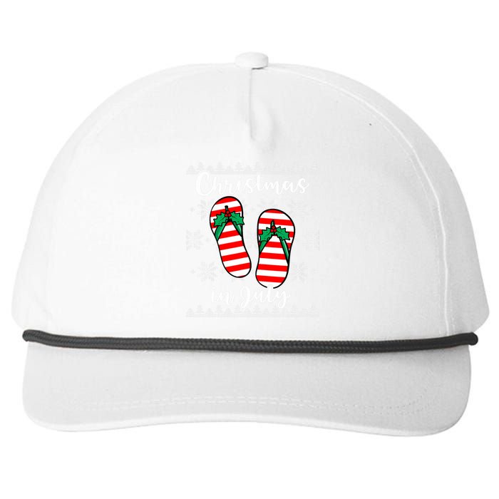 Christmas In July Ugly Christmas Flip Flops Snapback Five-Panel Rope Hat