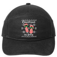 Christmas In July Ugly Christmas Flip Flops 7-Panel Snapback Hat