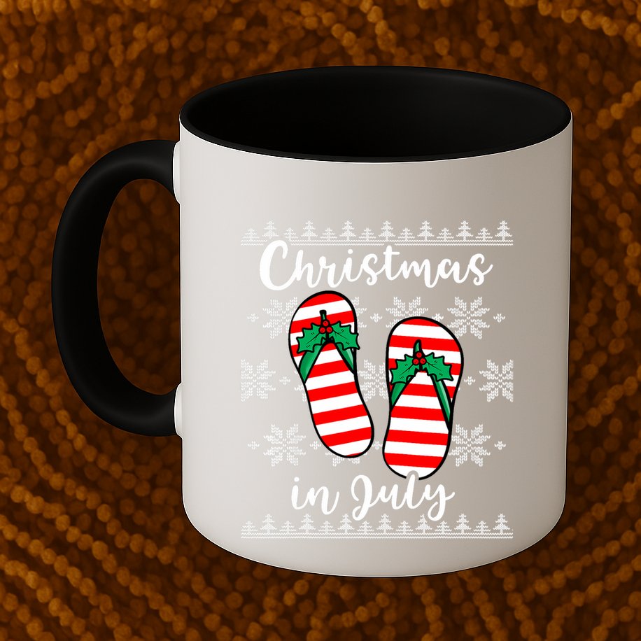 Christmas In July Ugly Christmas Flip Flops Mug