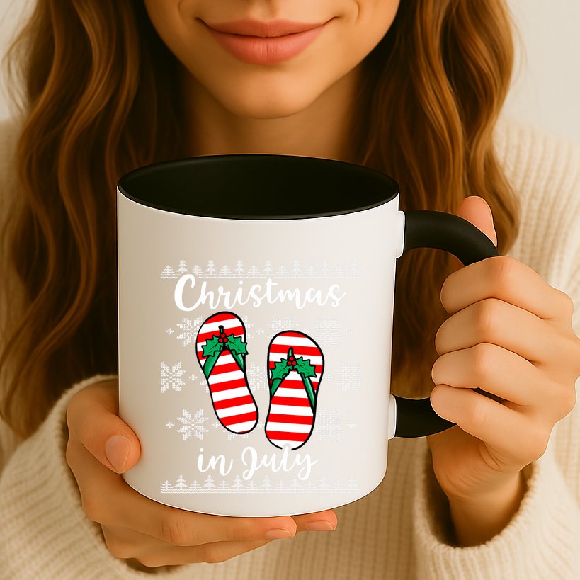 Christmas In July Ugly Christmas Flip Flops Mug