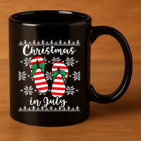 Christmas In July Ugly Christmas Flip Flops 11oz C Handle Ceramic Mug