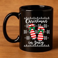 Christmas In July Ugly Christmas Flip Flops 11oz C Handle Ceramic Mug