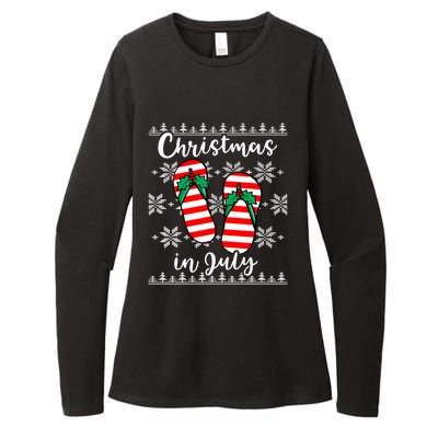 Christmas In July Ugly Christmas Flip Flops Womens CVC Long Sleeve Shirt