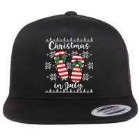 Christmas In July Ugly Christmas Flip Flops Flat Bill Trucker Hat