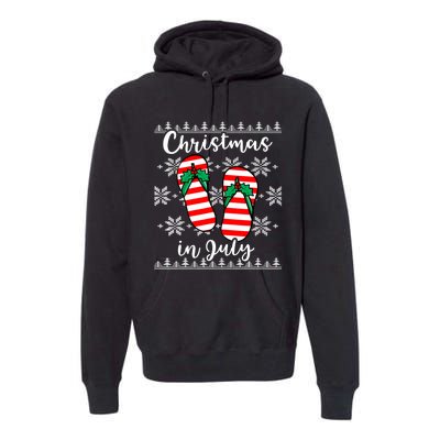 Christmas In July Ugly Christmas Flip Flops Premium Hoodie