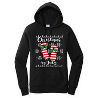 Christmas In July Ugly Christmas Flip Flops Women's Pullover Hoodie