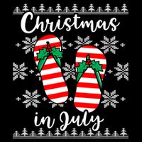 Christmas In July Ugly Christmas Flip Flops Poster