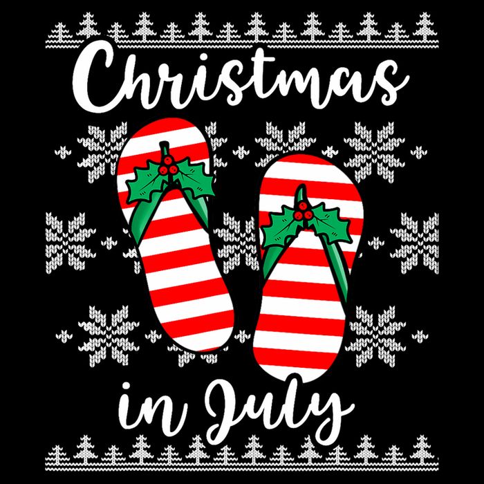 Christmas In July Ugly Christmas Flip Flops Poster