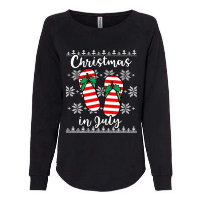 Christmas In July Ugly Christmas Flip Flops Womens California Wash Sweatshirt