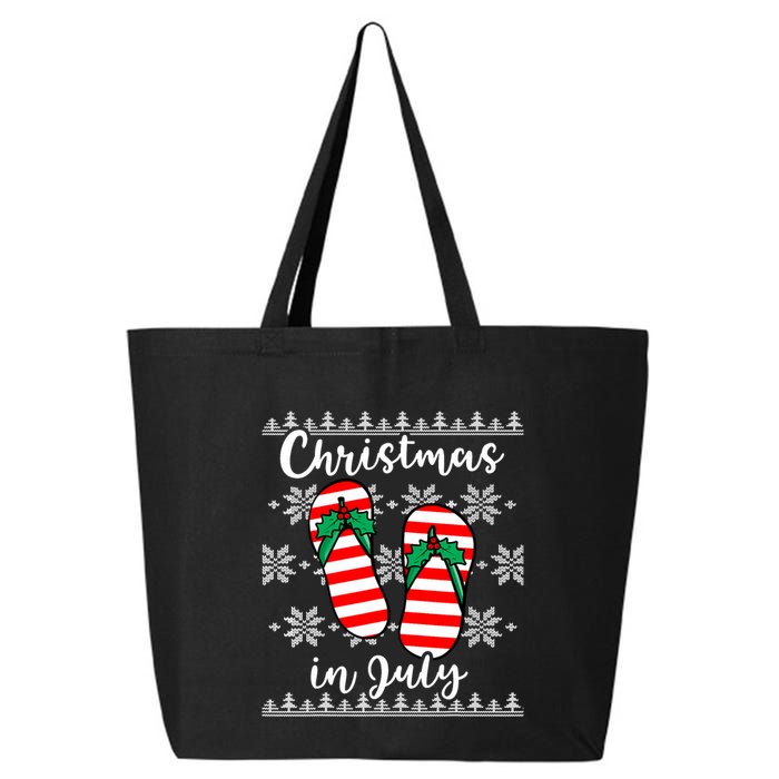 Christmas In July Ugly Christmas Flip Flops 25L Jumbo Tote