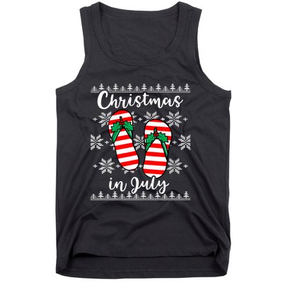 Christmas In July Ugly Christmas Flip Flops Tank Top